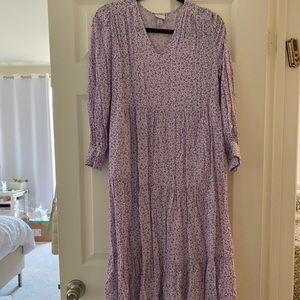 Purple floral maxi dress